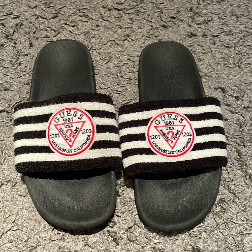 Guess striped slides